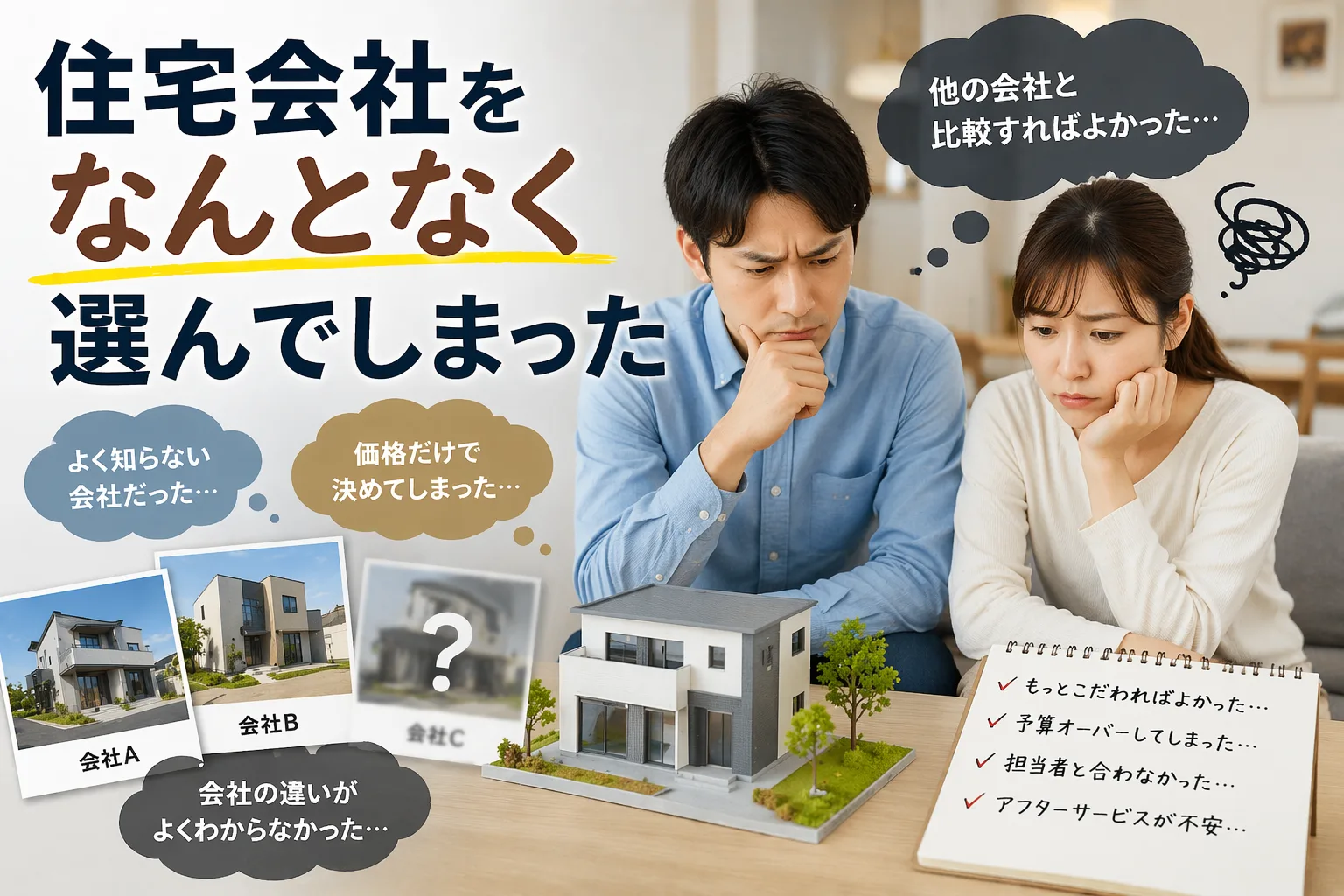 後悔した例：住宅会社をなんとなく選んでしまった
