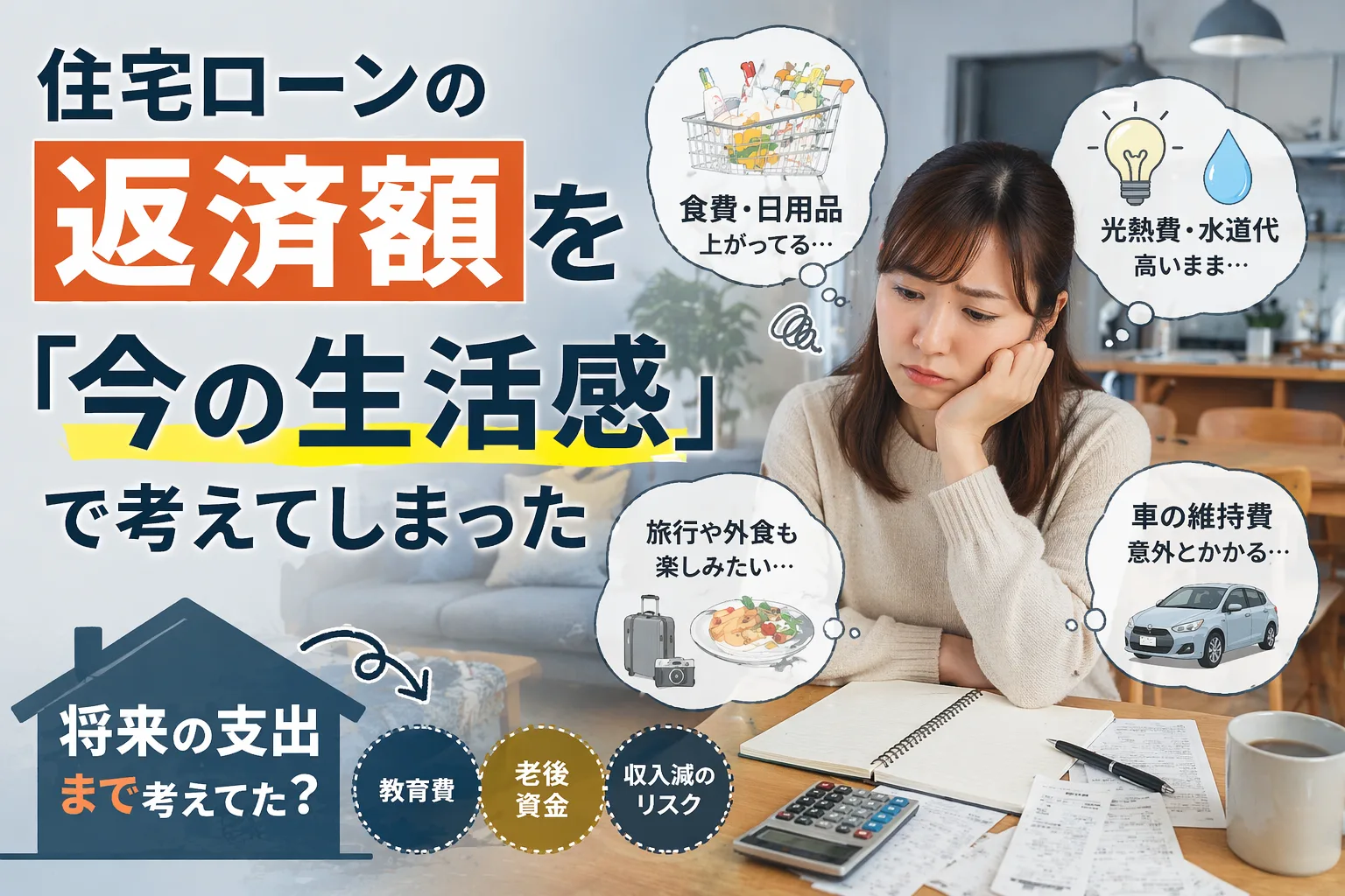 後悔した例：住宅ローンの返済額を「今の生活感」で考えてしまった